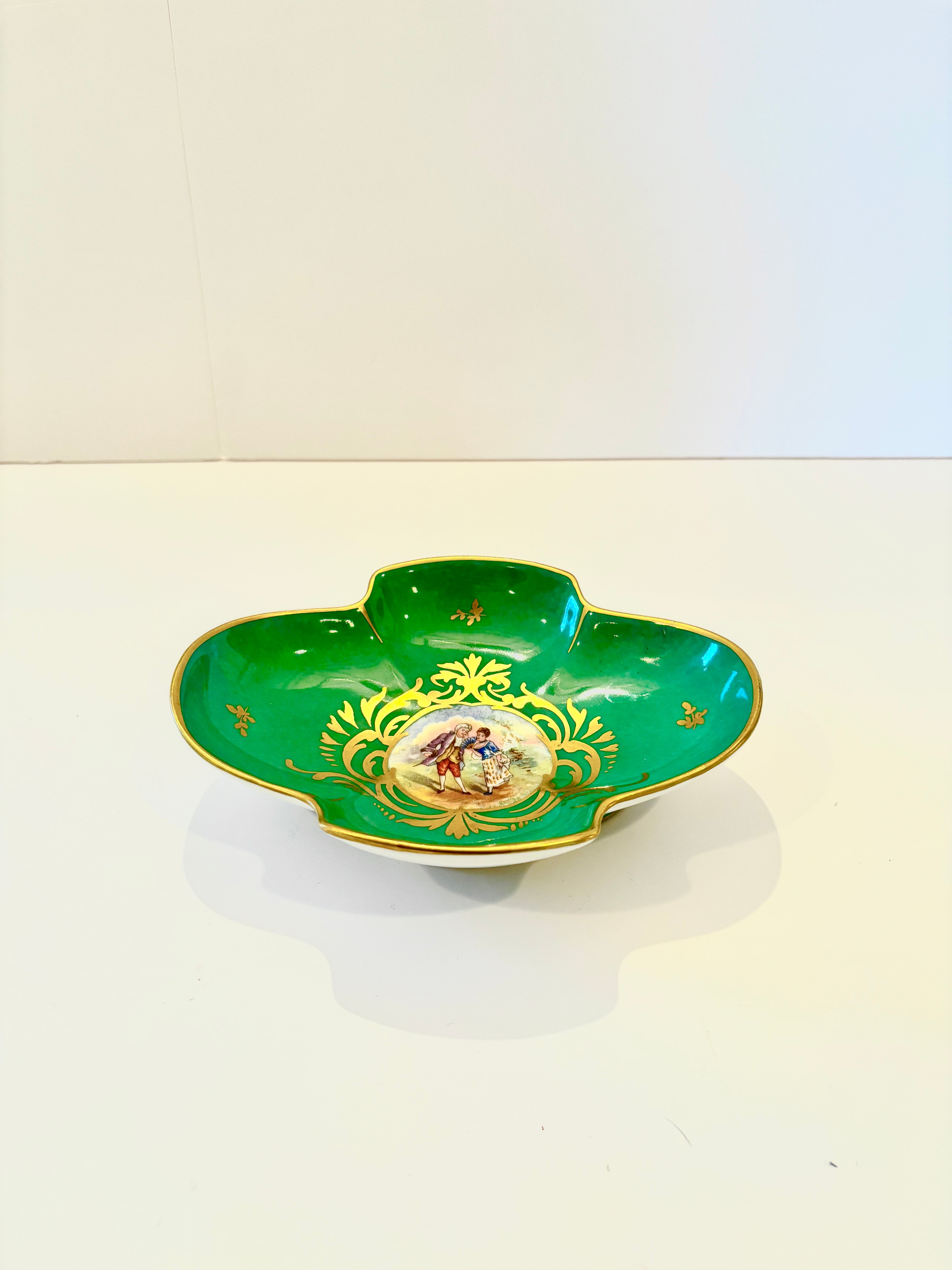 Jade Color Trinket Dish Made in France