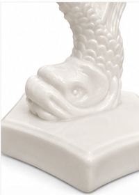 Pair of White Porcelain Koi Fish Candlesticks