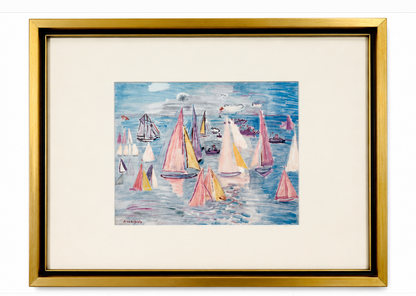 Vintage Raoul Dufy Regatta Fine Art Print – Nautical Sailboat Watercolor Wall Art