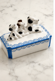 Three Spotted Dogs Trinket Box, Japan, circa 1950s
