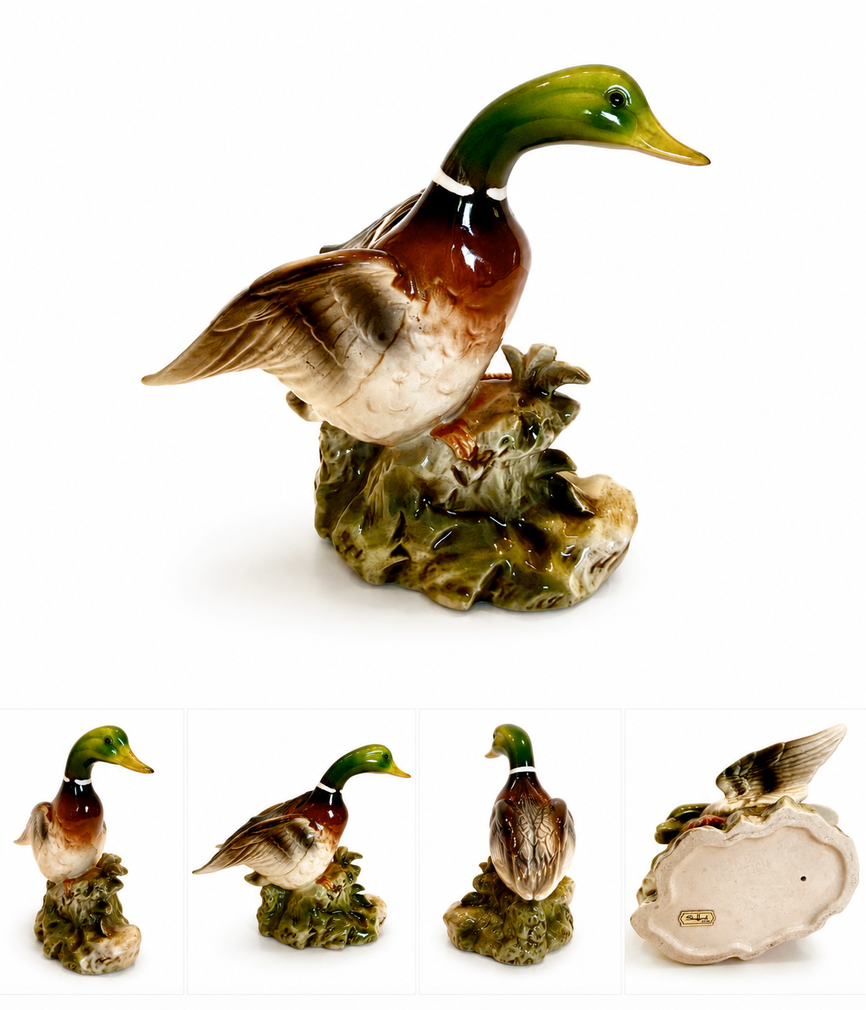 Shafford Ceramic Mallard Figurines, Pair, Japan