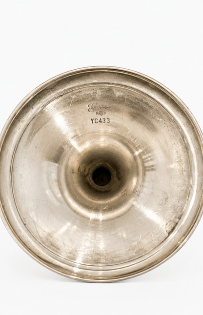 Vintage Gorham silverplate chalice with rich natural patina, YC433 hallmark.