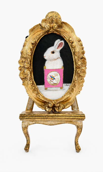 Pat McCarthy, Bunny in Pink Porcelain Panel