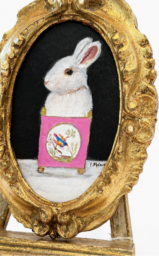 Pat McCarthy, Bunny in Pink Porcelain Panel