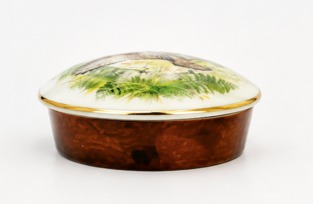 Limoges Woodcock Porcelain Box, Aratoria, France