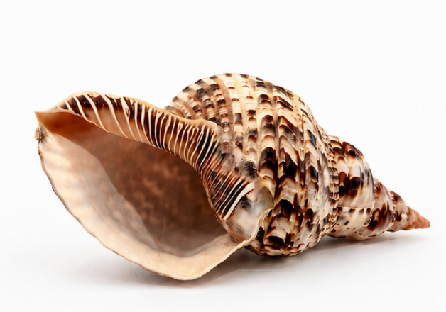 Grande conchiglia di tritone maculato (Charonia nodifera)