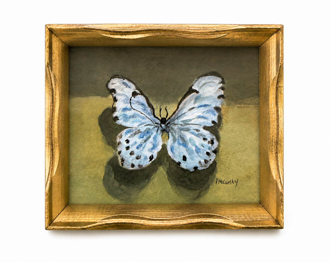 Vintage Blue Butterfly Watercolor, Pat McCarthy