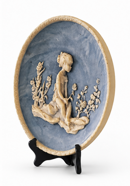 Blue Avondale Incolay Plate, Numbered. 1978
