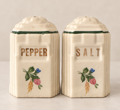 Vintage Art Deco Hawker Pottery Skyscraper-Style Salt &amp; Pepper Shaker Set