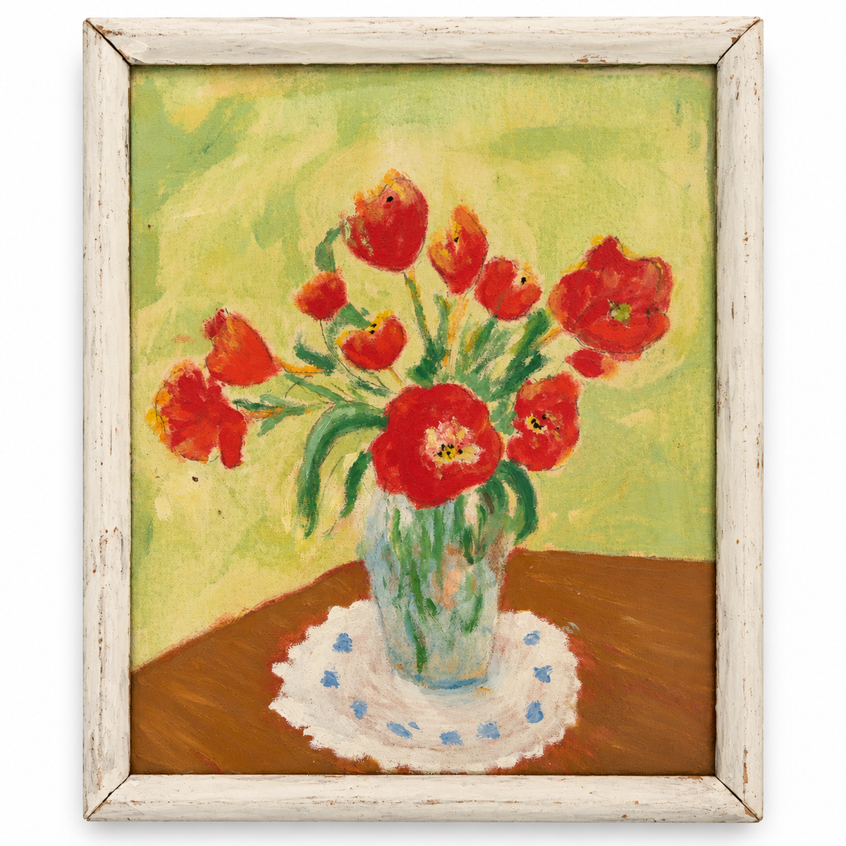 Vintage Poppy Still Life | Impressionist Floral Painting