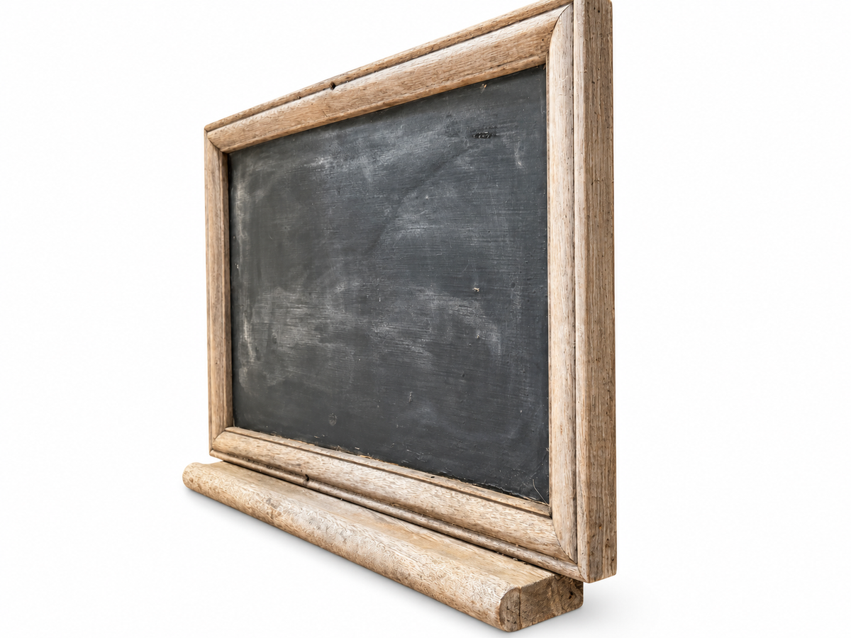 Antique Rustic Framed Chalkboard with Wooden Chalk Ledge
