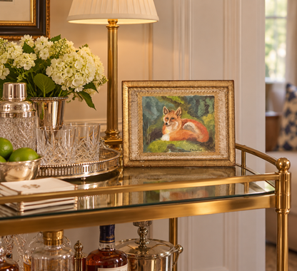 Pat McCarthy Red Fox, Original Oil on Florentine Board