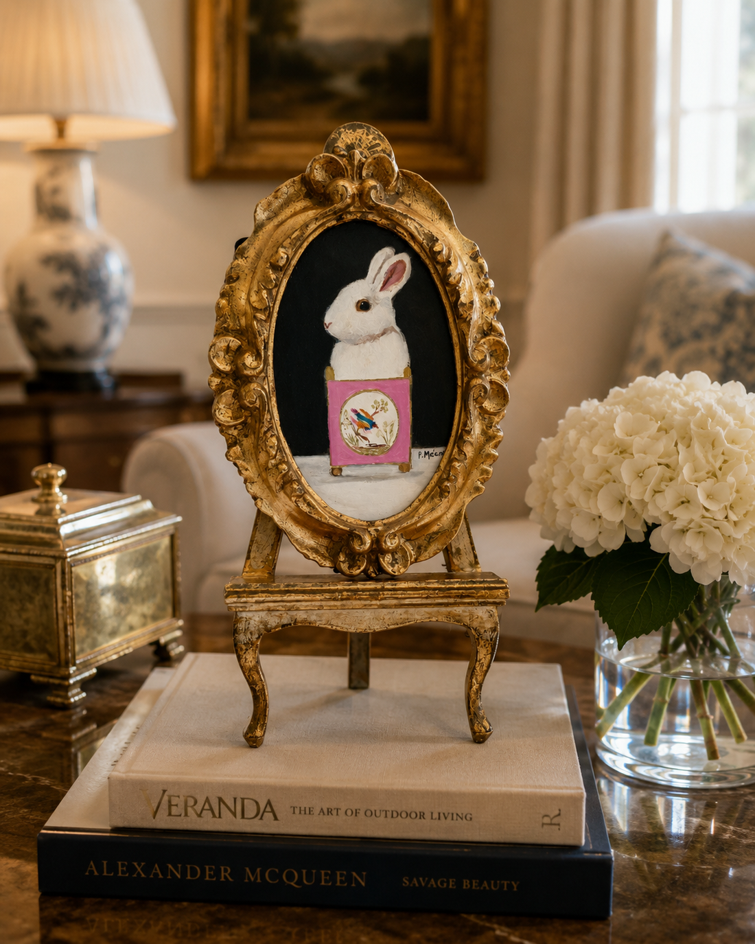 Pat McCarthy, Bunny in Pink Porcelain Panel