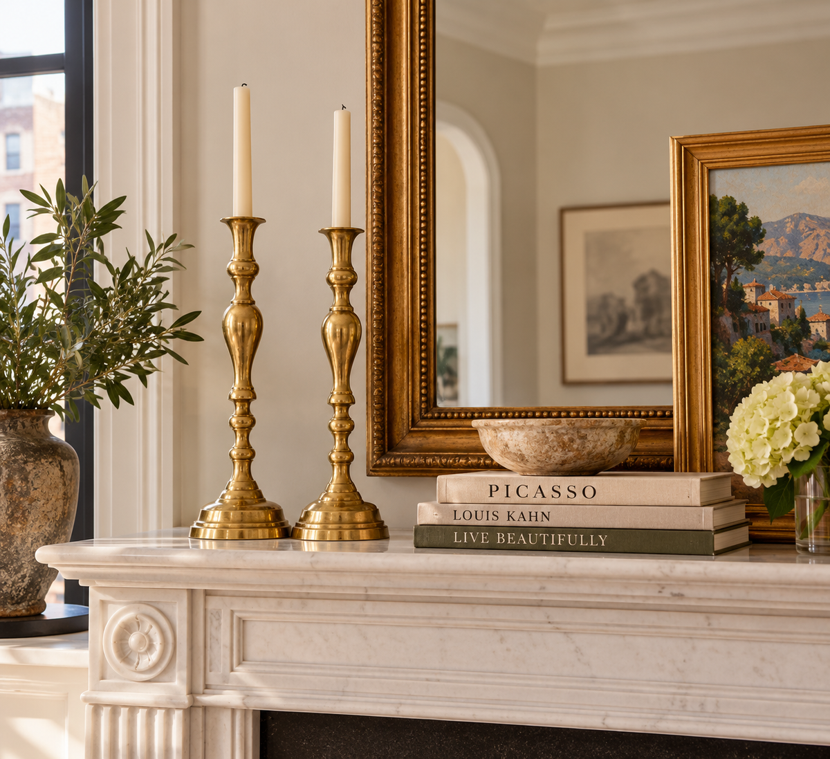 Vintage Brass Candlesticks – Ornate Turned Pair