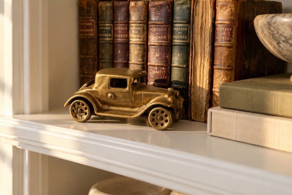 Brass Model A-Style Coupe Car Figure, Cast Brass, 2.5"