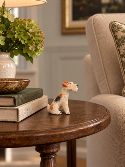 Vintage Hand-Painted Ceramic Terrier Dog Figurine
