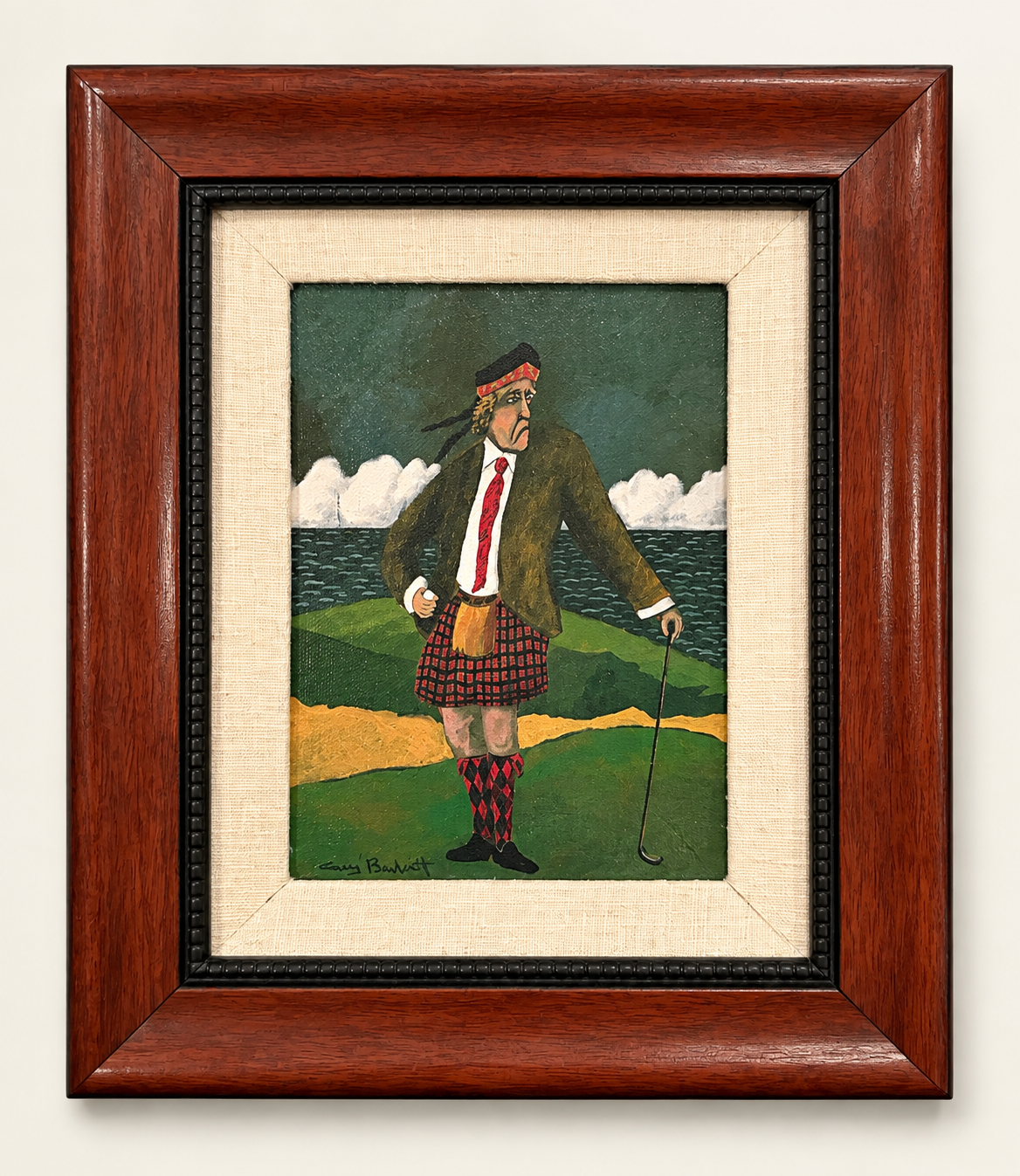 The Golfers, Vintage Framed Pair
